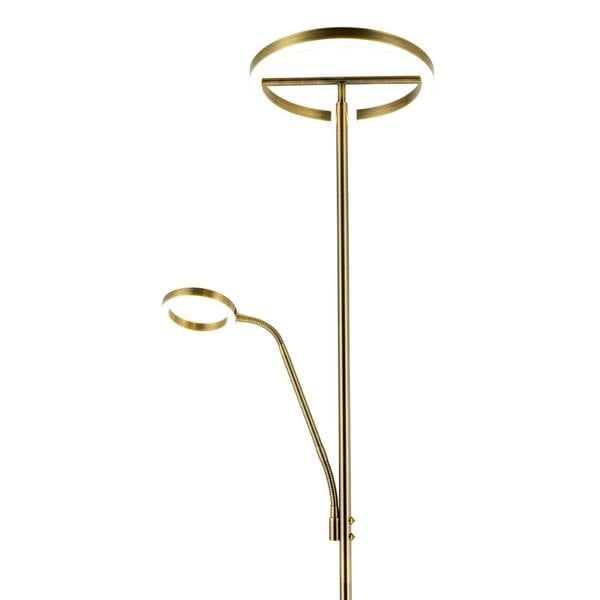 Halo LED Mother and Child Floor Lamp in Antique Brass with Dimmers Image 5