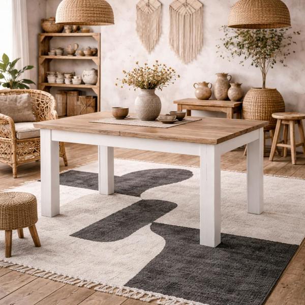 Wyld Haus Silkeborg Extending Dining Table Nelson and Snowy Oak Wood