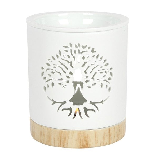 Serano White Tree of Life Cut Out Oil Burner