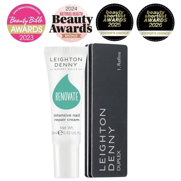 Leighton Denny Renovate Nail Repair Cream 10ml & Buffer Duo