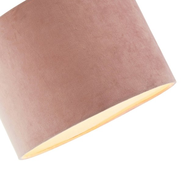 Soft Velvet Blush Pink Fabric Round Lamp Shade for Table or Pendant Image 3
