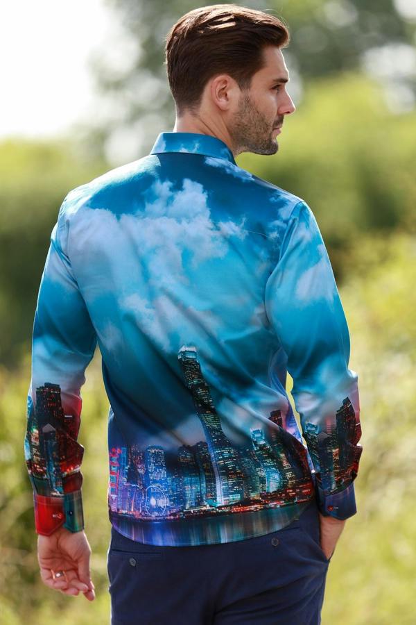 TWILIGHT METROPOLIS PLACEMENT PRINT SHIRT - Claudio Lugli Shirts