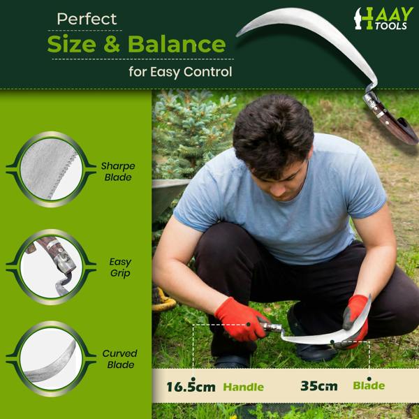 HAAY TOOLS Patio Knife Weeder – Multi-Purpose Gardening Knife, Pruning Tool & Grout Removal Tool for Patio, Driveway & Garden Weed Cleaning