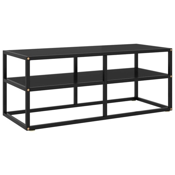 Berkfield TV Cabinet Black with Black Glass 100x40x40 cm