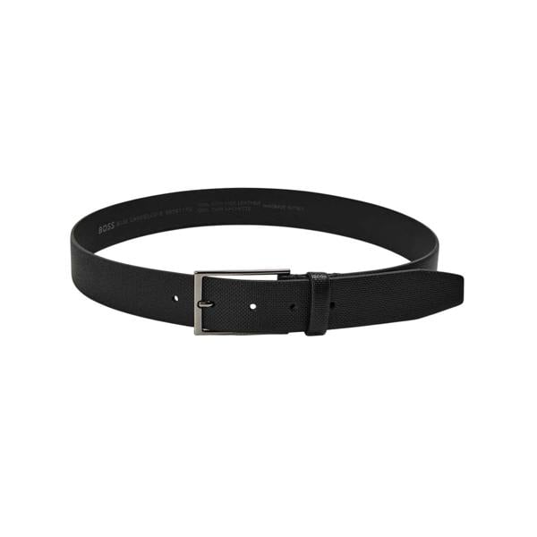 Boss Mens Carmello Leather Dress Belt - Black - 