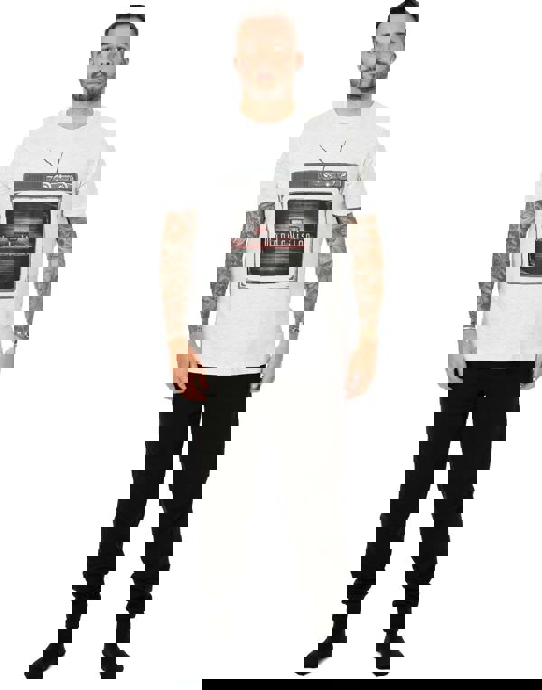 Marvel Mens White Wandavision Logo Short Sleeve Long Leg Pyjama Set