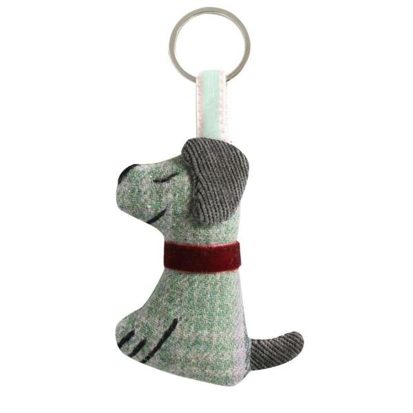 Earth Squared Tartan Tweed Dog Keyring