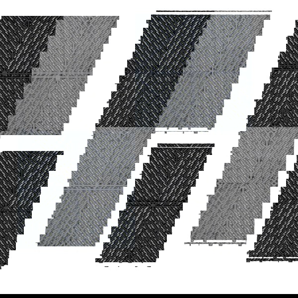 Monstershop Vented Garage Floor Tiles With Edges – 60 Black & 60 Grey