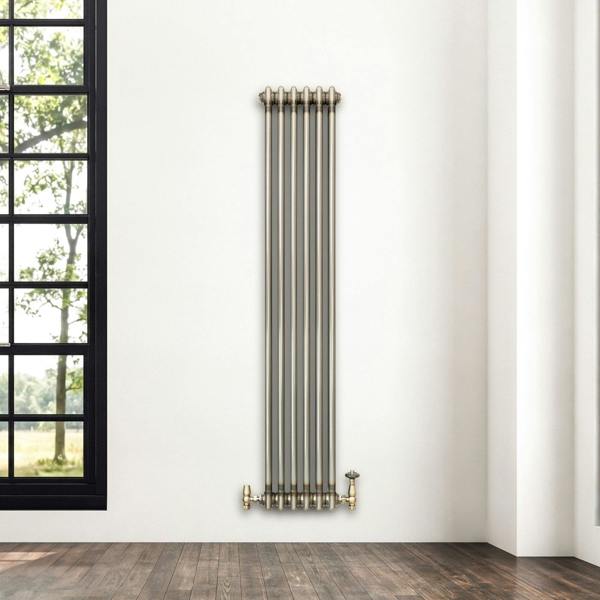 Monstershop Traditional 2 Column Radiator - 1500 x 290mm - Raw Metal