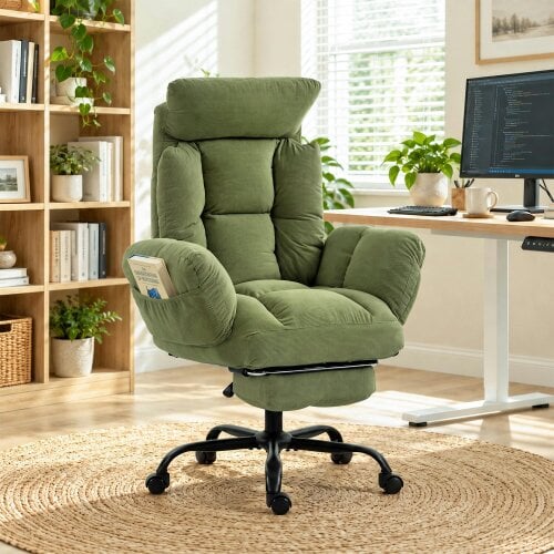 HOMCOM Executive Office Chair Height Adjustable - Modern - No - Dark Green