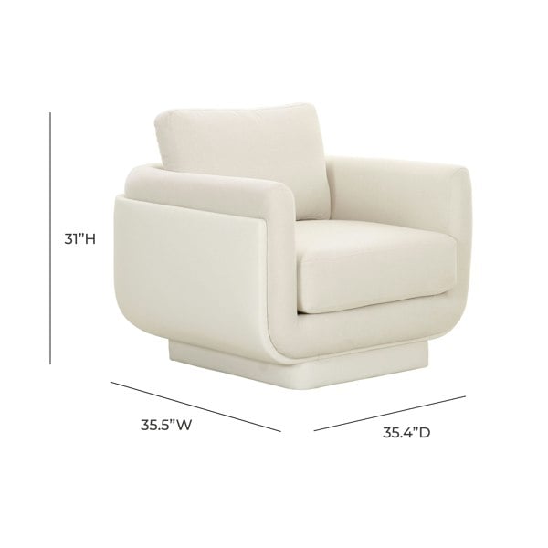 Furniture Edit Rhonnie Cream Monotone Accent Occasional Armchair