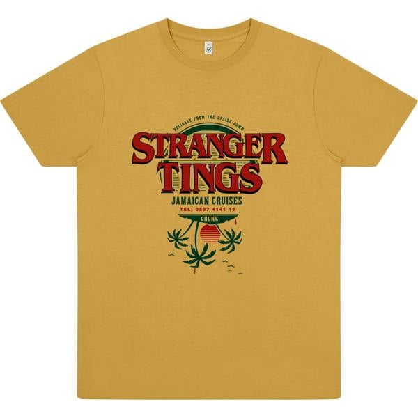 Faded Mustard Printed T-shirt Front