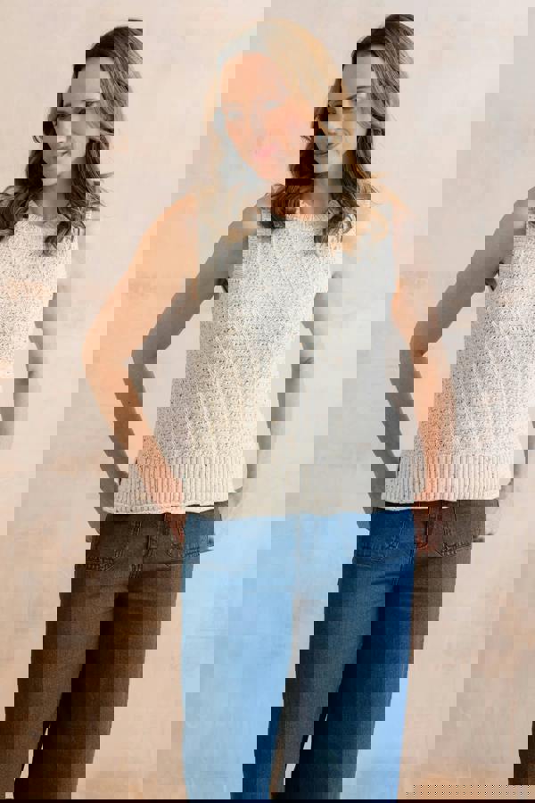 Lily & Me Eva Cotton Knit Tank Top Ecru