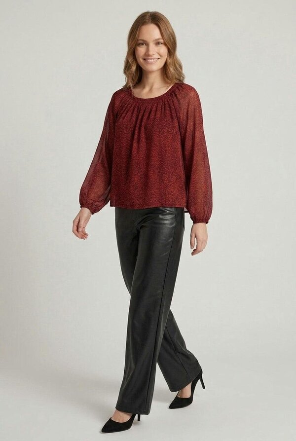 Izabel London Printed Semi Sheer Layered Blouse