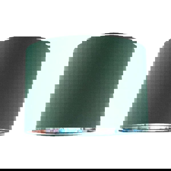 Chic Emerald Green Linen Lamp Shade with Moroccan Scale Pattern Lining Image 1