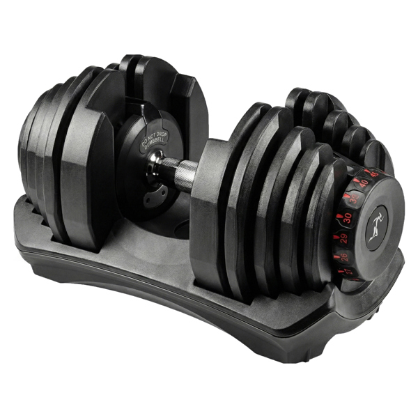 Strongology Home Fitness Single Adjustable Smart Dumbbell from 5kg to 40kg Training Weights in Black