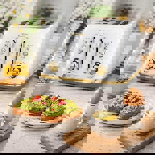 Breville Mostra VTT937 4-Slice Toaster Stainless Steel White