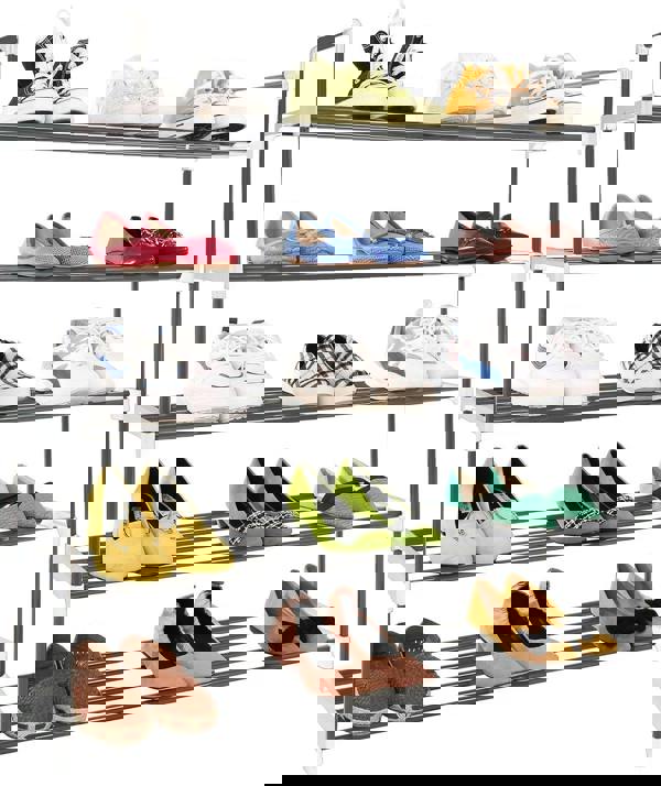 MANTRARAJ 5 Tier Heavy Duty Metal Shoe Quick Assembly Shoe Rack Shoe Storage Cabinet Holds Upto 20-25 Pairs