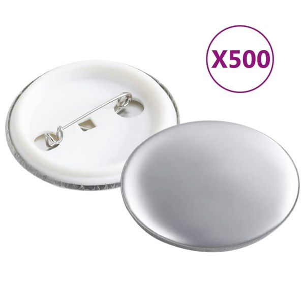 Berkfield Pinback Button Parts 500 Sets 37 mm
