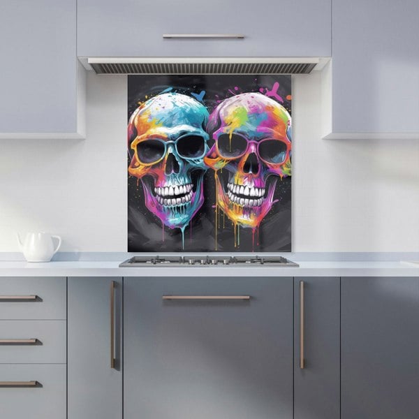 Warren Reed - Designer Splashart Happy Skeletons In Glasses Kitchen Splashback