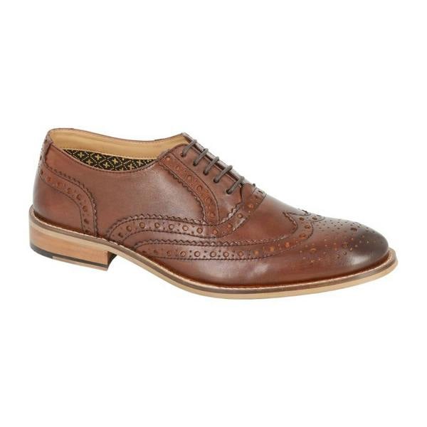 Roamers Mens Conker Leather Brogues - Brown