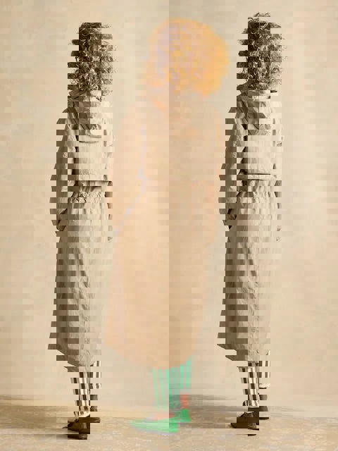 Joules HENSLEY Womens Longline Coat Tan Brown