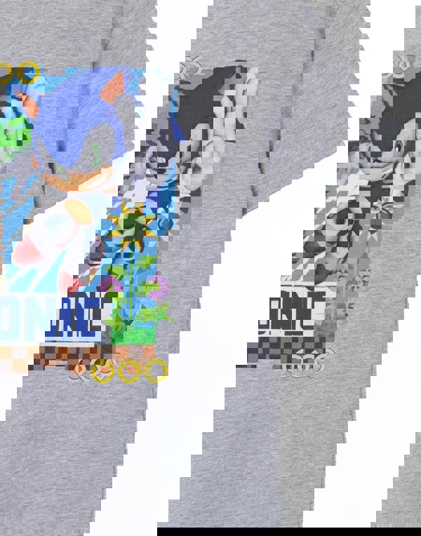 Sonic the Hedgehog Unisex Kids Grey Sonic Short Sleeved T-Shirt