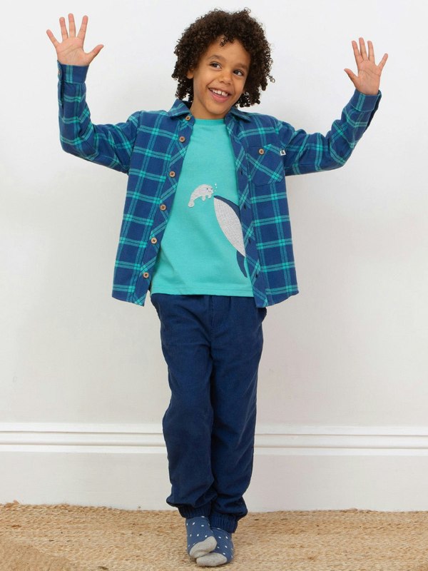 Kite Boys Organic Check Shirt Navy