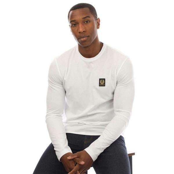 Belstaff Mens Long-Sleeved T-Shirt - White - 