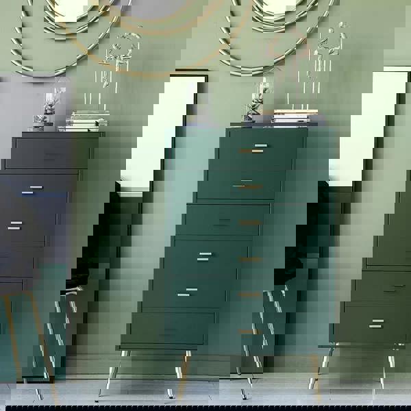 Odie Chests Of Drawers, Blue with mango wood chest of drawers