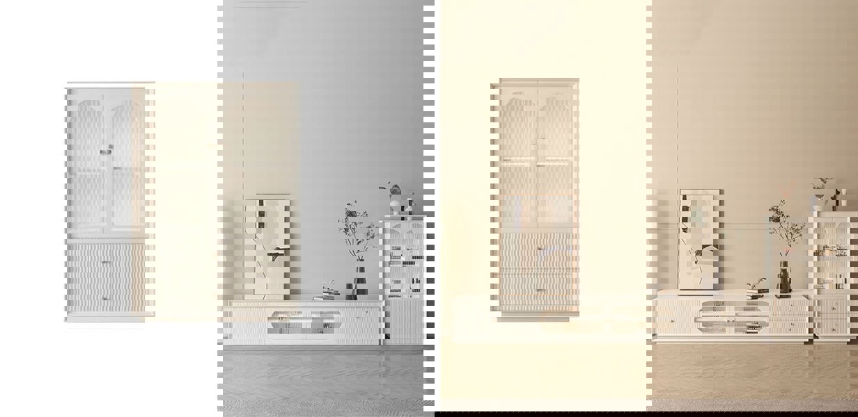 Davinia Side Cabinet, Davinia Living Room Set, White-Ritconcept-Rit Concept