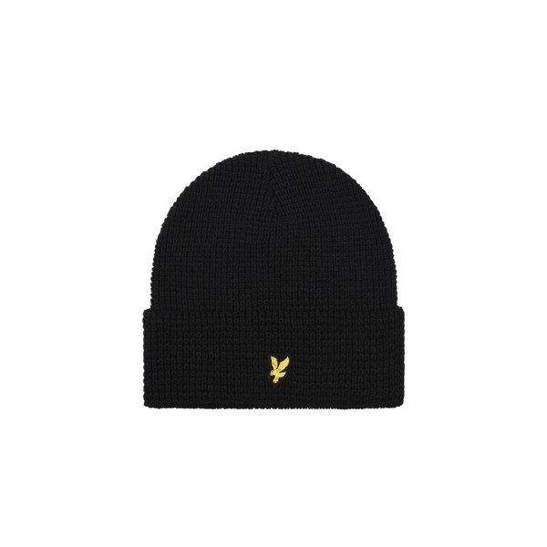 Lyle & Scott Mens Waffle Beanie - Jet Black