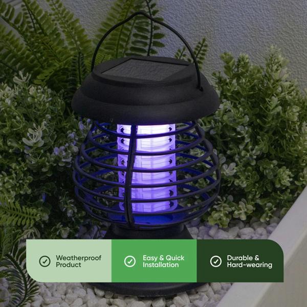 Gardenwize Solar Lantern – 2-in-1 Flame Effect Light & Bug Zapper