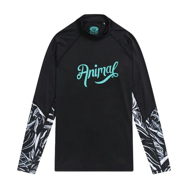 Animal Womens/Ladies Lillie Printed Rash Guard - Jet Black - 