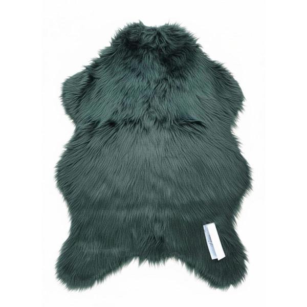 HomeSpace Direct Luxury Faux Rabbit Fur Rug Dark Green