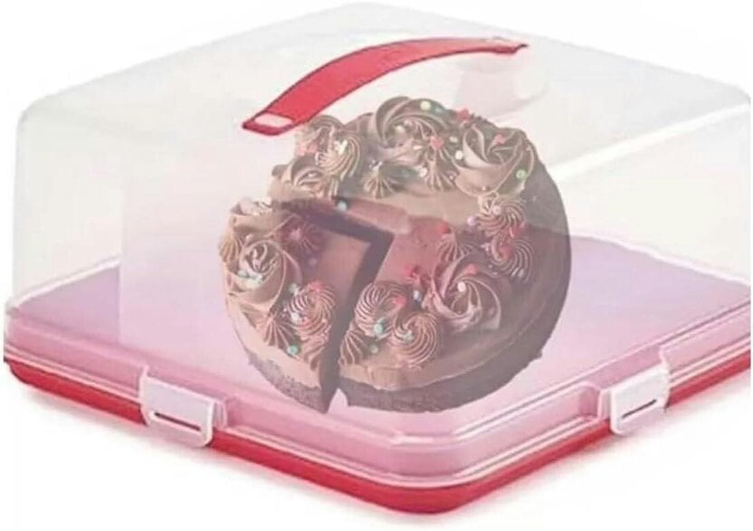 Brambles Home Portable Cake Carrier Box, Square Design with Clear Lid, Food Storage Container for Desserts, Cupcakes and Pastries