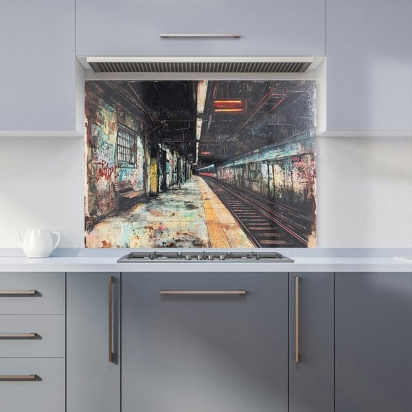 Warren Reed Urban Subway Graffiti Art Glass Kitchen Splashback - 00029