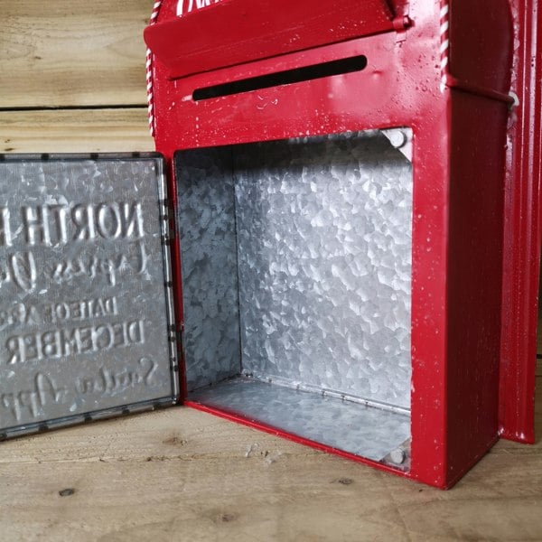 Samuel Alexander 39cm Red with White Detail Christmas Santa Metal Post Box