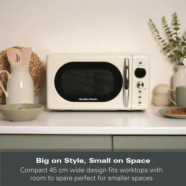 Hamilton Beach 20L Retro Cream Microwave - Hamilton Beach UK