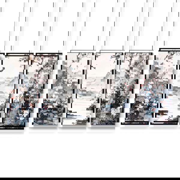 Picture Walls Living Room | Set of 3 Chinoiserie Wall art Prints