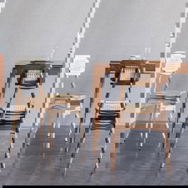 Hans Style Rattan Dining Chair, Light Oak & Walnut For Display-Weilai Concept-Weilai Concept