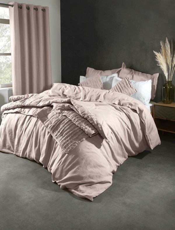 Lazy Linen Pillowcase Pair - Pink