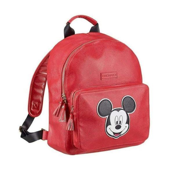 Onomato! Disney Mickey Mouse Backpack with Adjustable Padded Straps Red