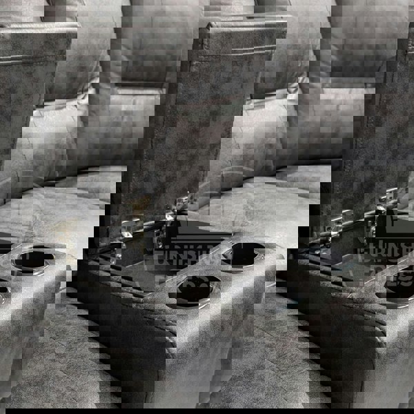 Furnishings For Less Zara Electric L Shaped 5 Seater Grey Reclining Corner Sofa