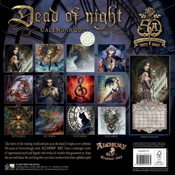 Witchcraft Alchemy Gothic, Dead Of Night  Calendar 2027, Wall Calendars, Month To View, Art, Gift