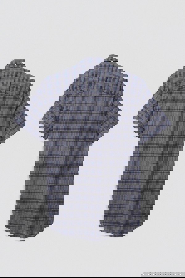 ENORSIA Men's Check Short Sleeve Oxford Shirt