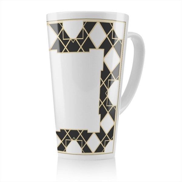 Benjamin Tate Design Art Deco Diamond Border Latte Mug