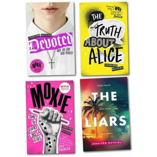 Jennifer Mathieu 4 Book Set Moxie, The Truth About Alice, Devoted & Liars