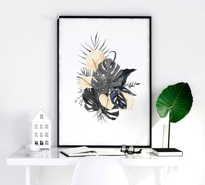 Art for bathroom | set of 3 Tropical wall prints