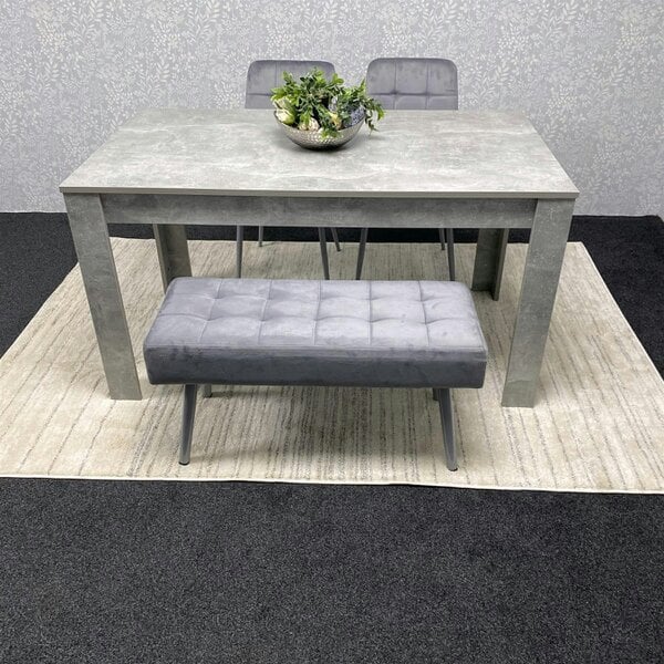 Kosy Koala Grey Wooden Dining Table Set with 2 Grey Chairs and Benches - Dining Kitchen Room Furniture